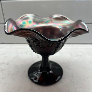 Antique Northwood Amethyst Carnival Glass Compote